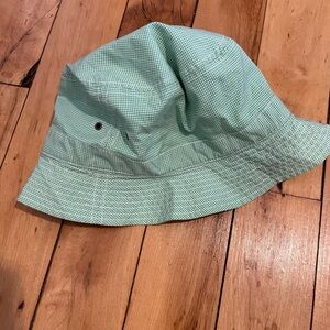 J Crew Green Checkered Bucket Hat